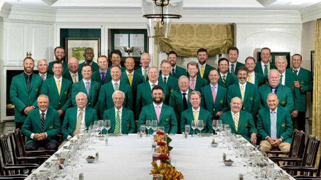 33 Masters legends pose for Jon Rahm’s Masters Champions Dinner photo